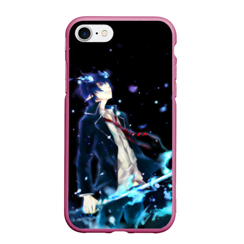 Чехол для iPhone 7/8 матовый Blue Exorcist profil, цвет малиновый