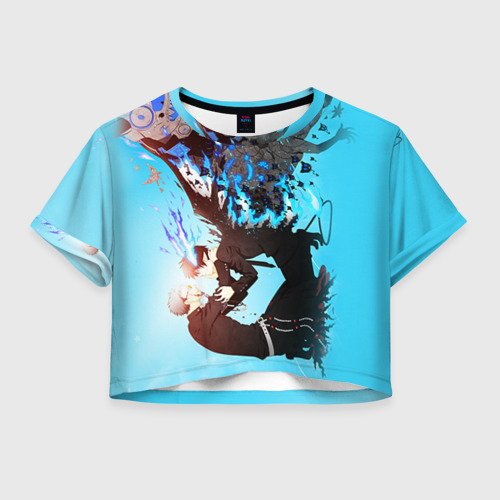 Женская футболка Crop-top 3D Blue Exorcist