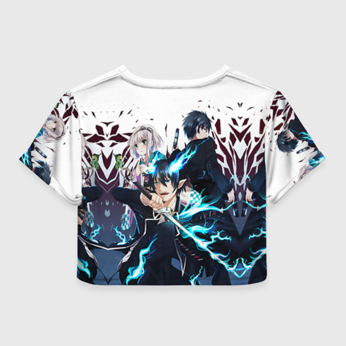 Женская футболка Crop-top 3D Blue Exorcist art, цвет 3D печать - фото 2