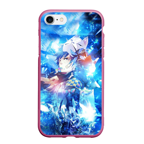 Чехол для iPhone 7/8 матовый Blue Exorcist blue art, цвет малиновый