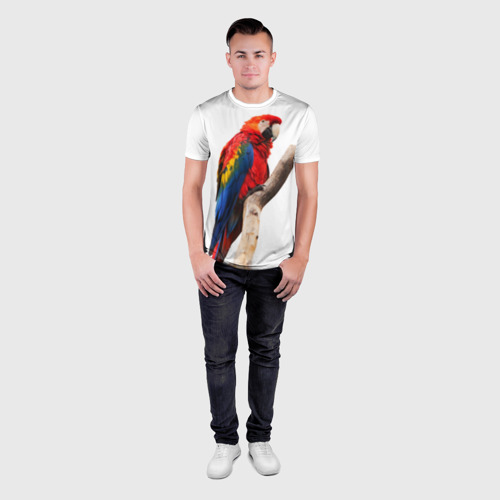 Мужская футболка 3D Slim Попугай, цвет 3D печать - фото 4