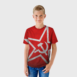 Детская футболка 3D Флаг СССР: Серп и Молот - фото 2