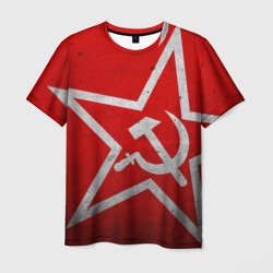 Мужская футболка 3D Флаг СССР: Серп и Молот