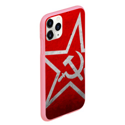 Чехол для iPhone 11 Pro Max матовый Флаг СССР: Серп и Молот - фото 2