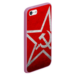 Чехол для iPhone 5/5S матовый Флаг СССР: Серп и Молот - фото 2