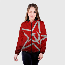 Женская куртка 3D Флаг СССР: Серп и Молот - фото 2