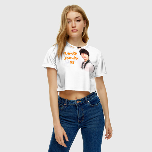 Женская футболка Crop-top 3D Сон Чжун Ки, цвет 3D печать - фото 4