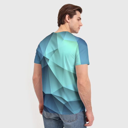 Мужская футболка 3D Polygon blue, цвет 3D печать - фото 4