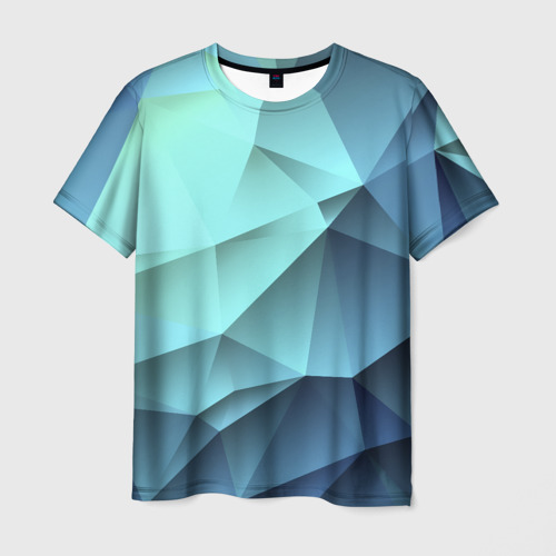 Мужская футболка 3D Polygon blue, цвет 3D печать