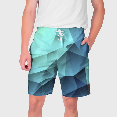 Мужские шорты 3D Polygon blue, цвет 3D печать