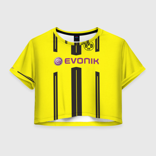 Женская футболка Crop-top 3D Borussia Dortmund