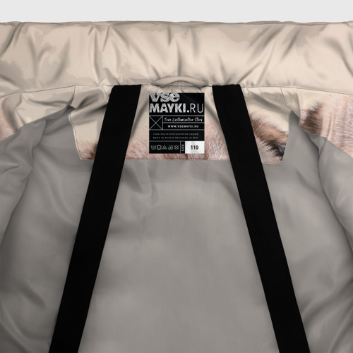 Зимняя куртка для девочек 3D Мопс, цвет светло-серый - фото 7
