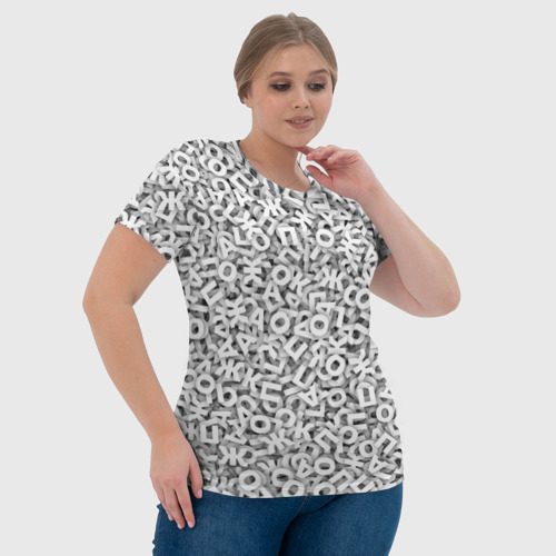 Женская футболка 3D Буквы, цвет 3D печать - фото 6