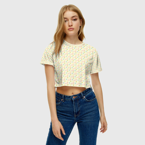 Женская футболка Crop-top 3D Чайники, цвет 3D печать - фото 3