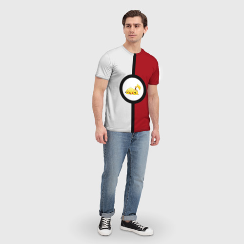 Мужская футболка 3D Пикачу спит в покеболе, цвет 3D печать - фото 5