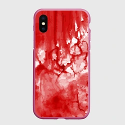 Чехол для iPhone XS Max матовый Кровь акварельная на Хеллоуин