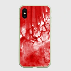 Чехол для iPhone XS Max матовый Кровь акварельная на Хеллоуин