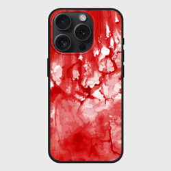 Чехол силиконовый для Apple iPhone 15 Pro Мax матовый Кровь акварельная на Хеллоуин