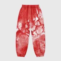 Женские джоггеры оверсайз 3D Кровь акварельная на Хеллоуин