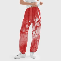 Женские джоггеры оверсайз 3D Кровь акварельная на Хеллоуин - фото 2