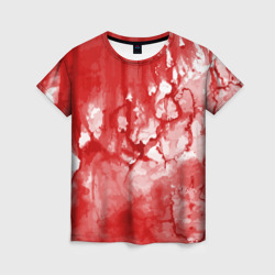 Женская футболка 3D Кровь акварельная на Хеллоуин
