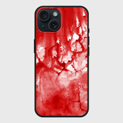 Чехол силиконовый для Apple iPhone 15 матовый Кровь акварельная на Хеллоуин