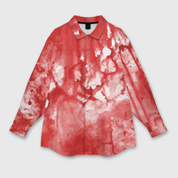 Мужская рубашка oversize 3D Кровь акварельная на Хеллоуин