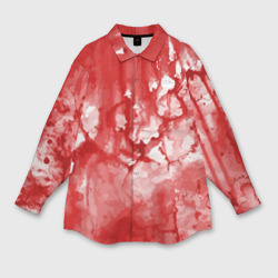 Женская рубашка oversize 3D Кровь акварельная на Хеллоуин