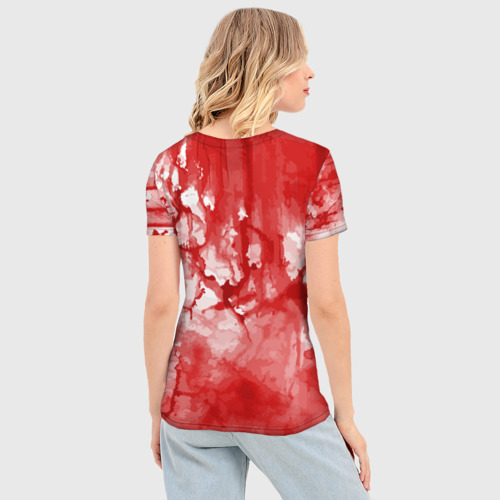 Женская футболка 3D Slim Кровь акварельная на Хеллоуин, цвет 3D печать - фото 4