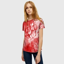 Женская футболка 3D Кровь акварельная на Хеллоуин - фото 2