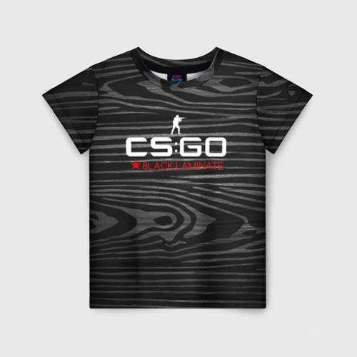 Детская футболка 3D cs:go - Black Laminate (Чёрный глянец), цвет 3D печать