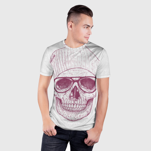 Мужская футболка 3D Slim Cool Skull, цвет 3D печать - фото 3
