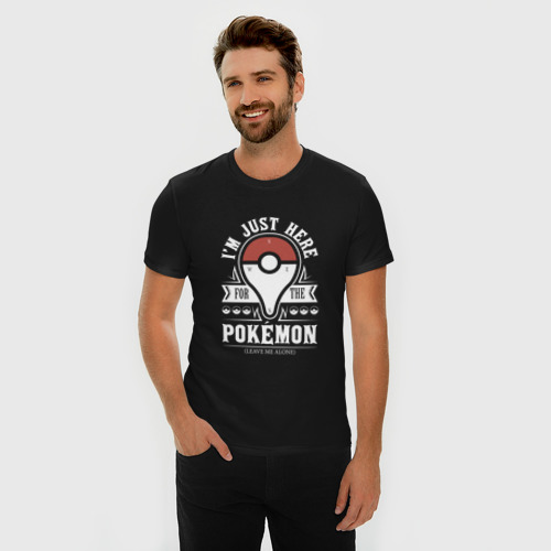 Мужская футболка хлопок Slim POKEMON, цвет черный - фото 3