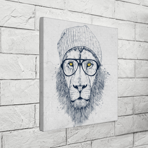 Холст квадратный Cool Lion, цвет 3D печать - фото 3