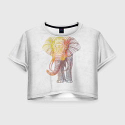 Женская футболка Crop-top 3D Solar Elephant