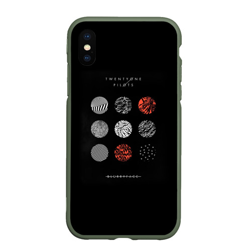 Чехол для iPhone XS Max матовый Twenty one pilots, цвет темно-зеленый