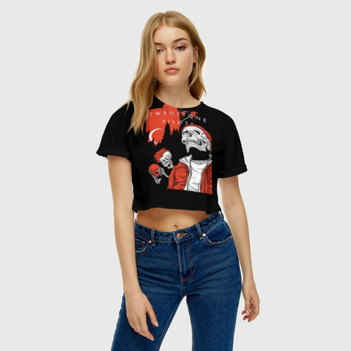 Женская футболка Crop-top 3D Twenty one pilots, цвет 3D печать - фото 3