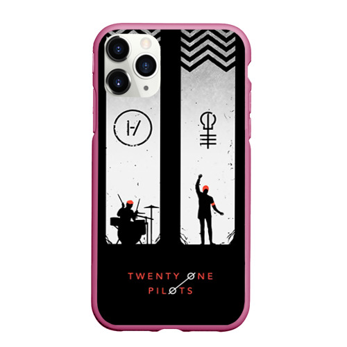 Чехол для iPhone 11 Pro Max матовый Twenty one pilots, цвет малиновый