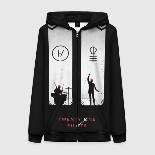 Женская толстовка 3D на молнии Twenty one pilots, цвет черный