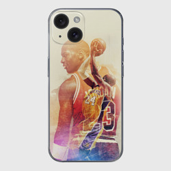 Чехол для iPhone 15 силиконовый с защитой камеры Kobe Bryant