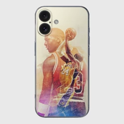 Чехол для iPhone 16 силиконовый с защитой камеры Kobe Bryant