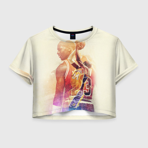 Женская футболка Crop-top 3D Kobe Bryant