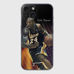 Чехол для iPhone 15 силиконовый с защитой камеры Kobe Bryant