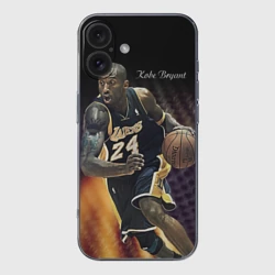 Чехол для iPhone 16 силиконовый с защитой камеры Kobe Bryant