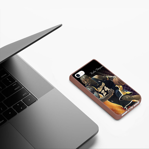 Чехол для iPhone 5/5S матовый Kobe Bryant, цвет коричневый - фото 5