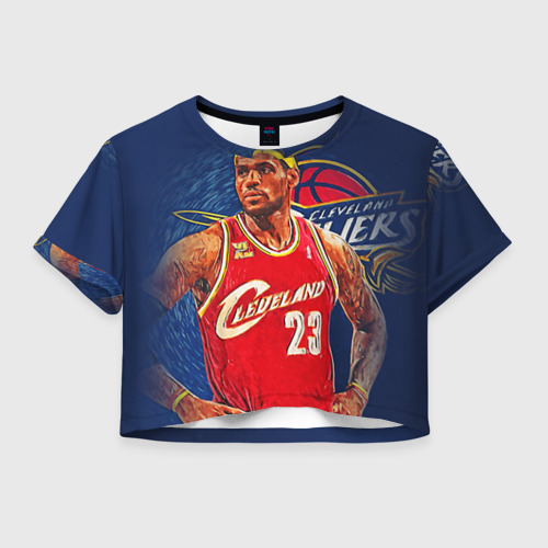 Женская футболка Crop-top 3D LeBron James, цвет 3D печать