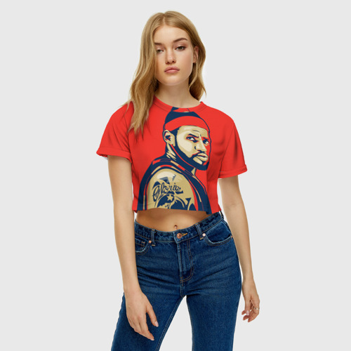 Женская футболка Crop-top 3D LeBron James, цвет 3D печать - фото 4