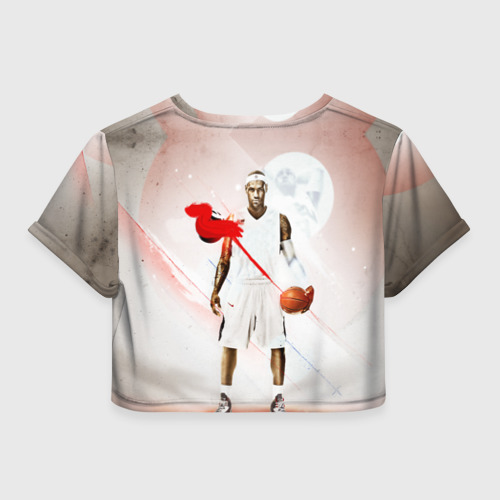 Женская футболка Crop-top 3D LeBron James, цвет 3D печать - фото 2