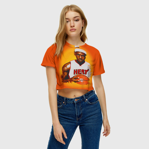 Женская футболка Crop-top 3D LeBron James, цвет 3D печать - фото 3