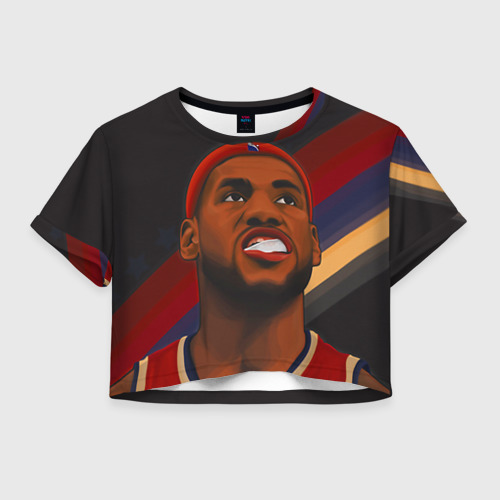 Женская футболка Crop-top 3D Lebron James, цвет 3D печать